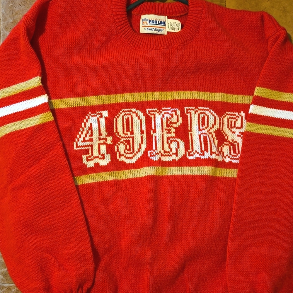 San Francisco 49ers Pro Line By Cliff Engle VTG knit Sweater
